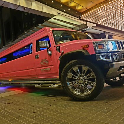 Hummer H2 Pink 24 Seater Biggest Hummer Worldwide